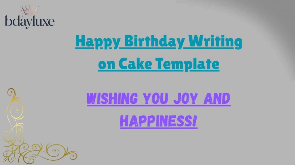Happy Birthday Writing on Cake Template