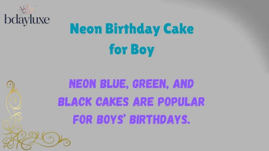 Neon Birthday Cake for Boy