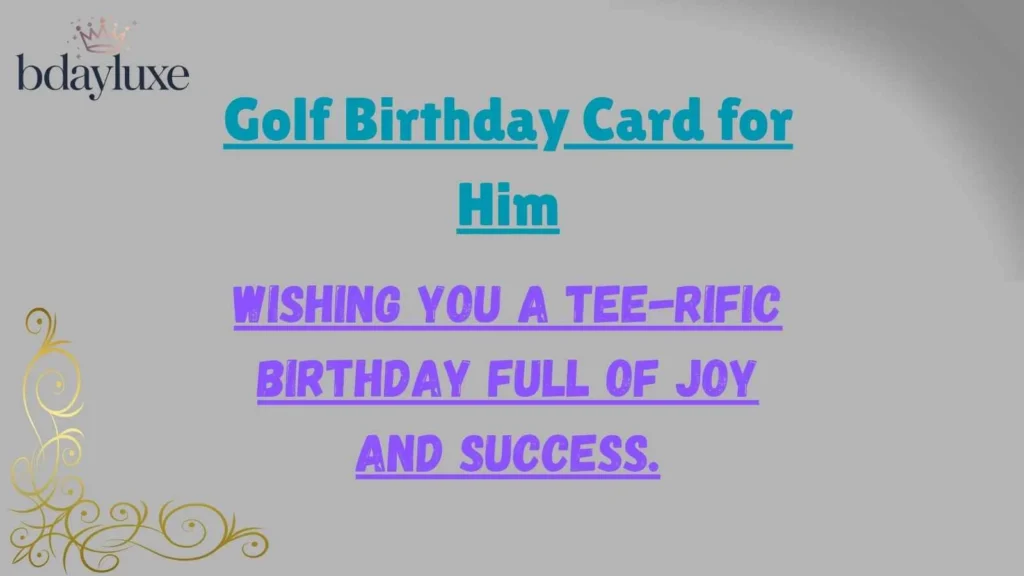 Golf Birthday Card for Him