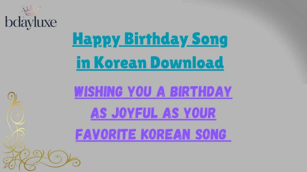 Happy Birthday Song in Korean Download