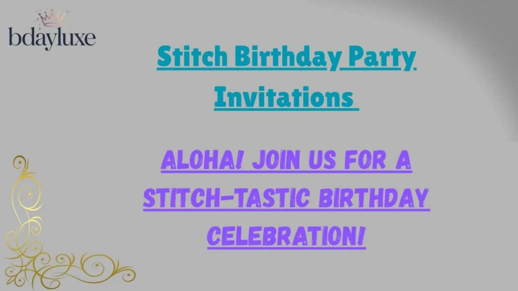 Stitch Birthday Party Invitations 