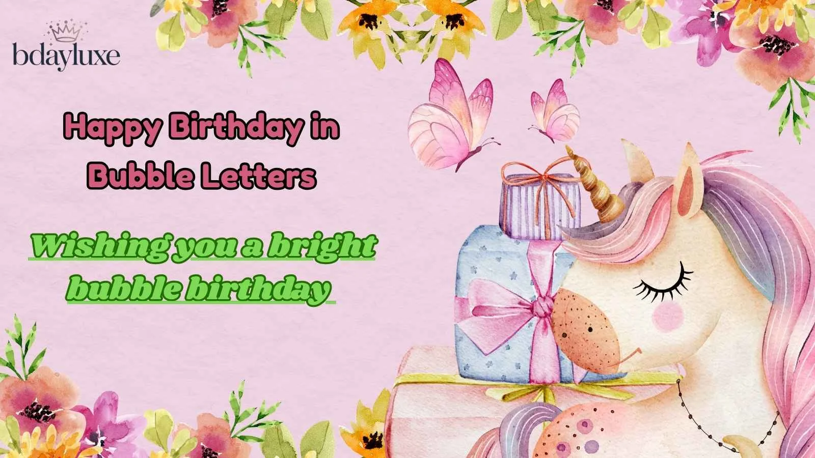 Happy Birthday in Bubble Letters