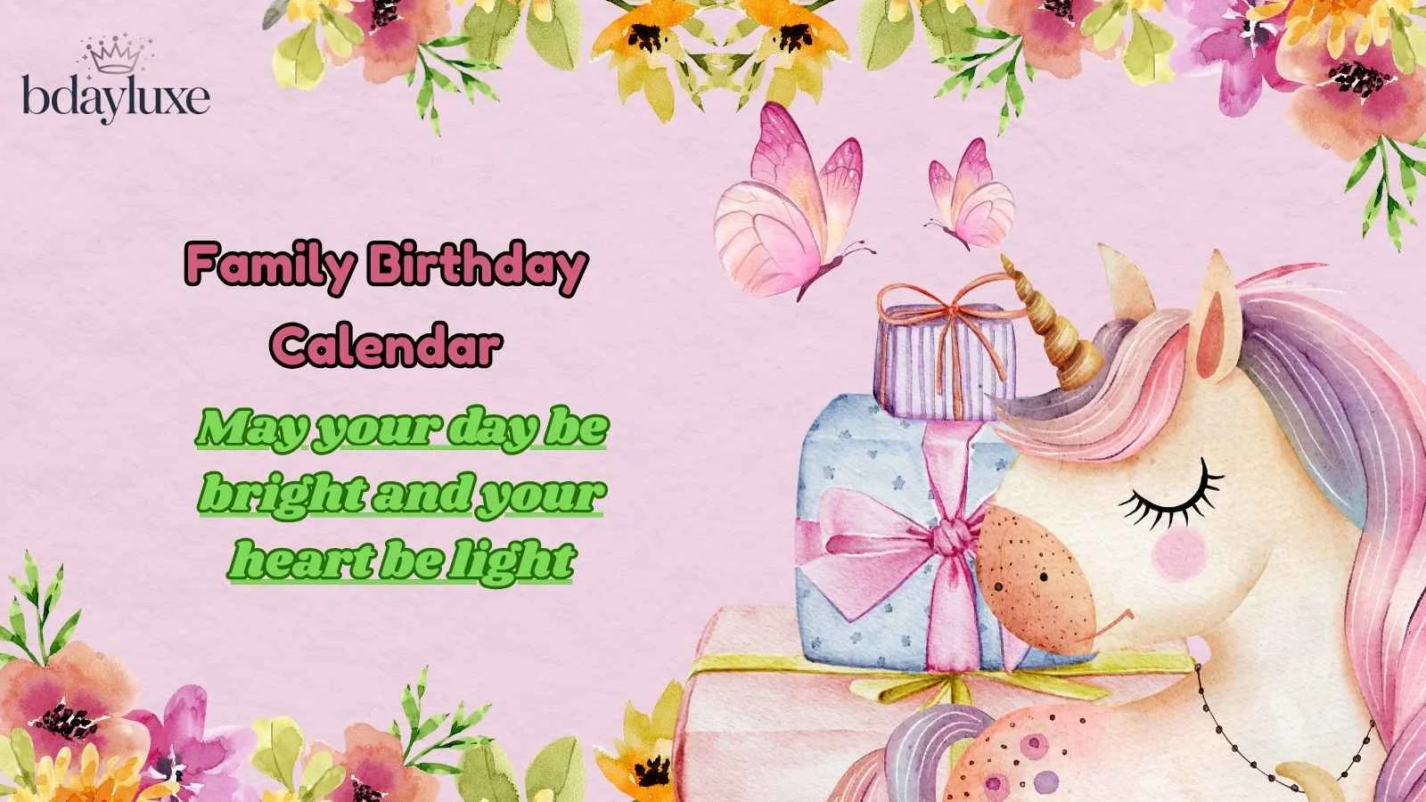 Family Birthday Calendar