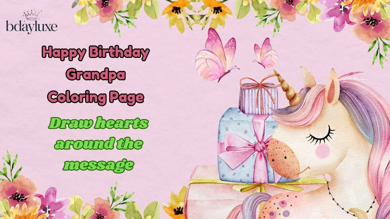 Happy Birthday Grandpa Coloring Page