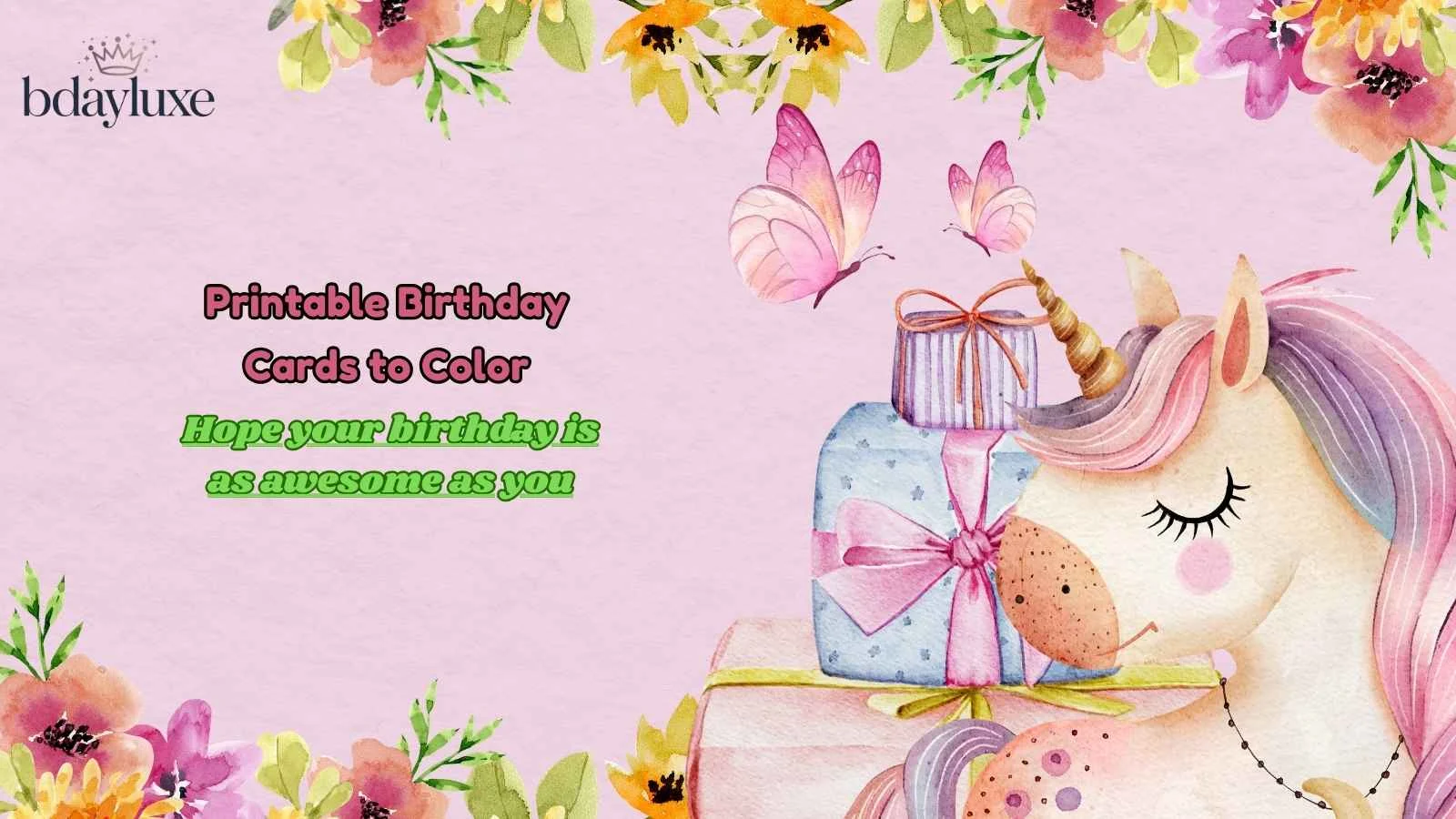 Printable Birthday Cards to Color