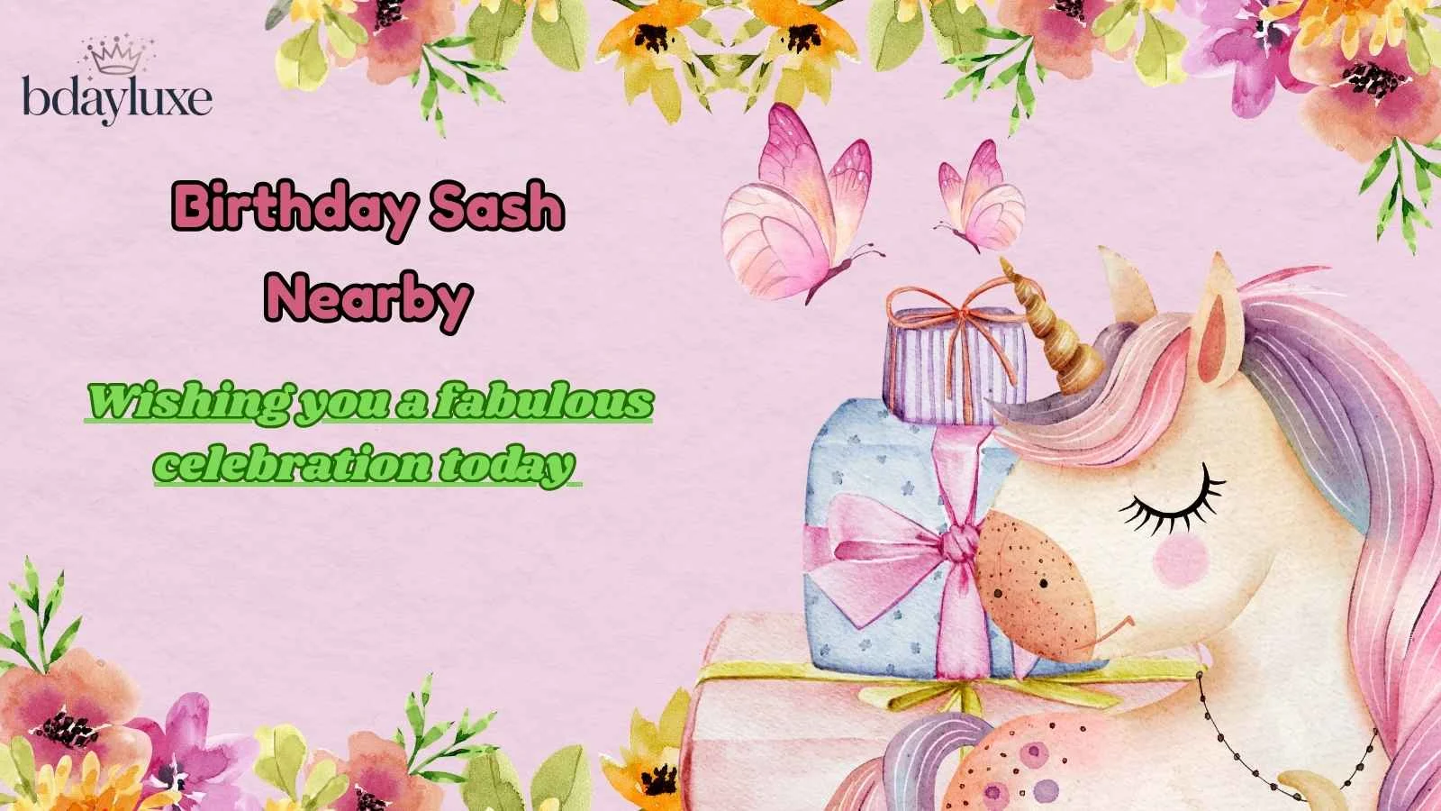 Birthday Sash Nearby